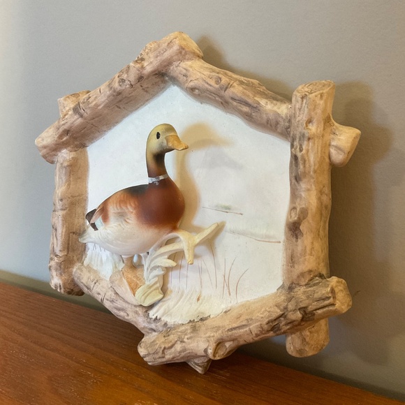 Vintage 3D Ceramic Mallard Duck Hand-painted Wall Hanging - Picture 3 of 13